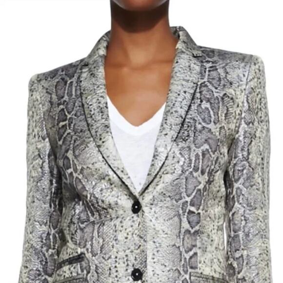 Zadig & Voltaire Deluxe Vedaz Python Blazer 38 small - Picture 2 of 12